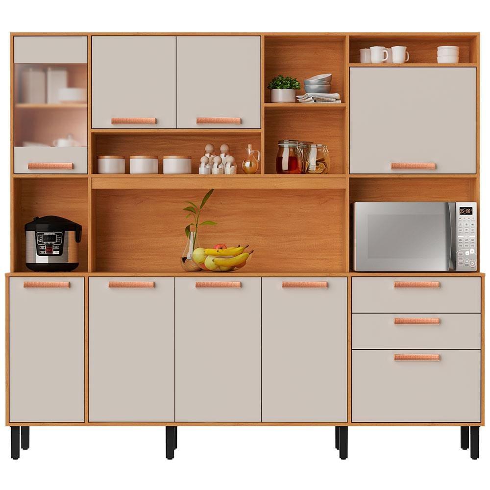 Cozinha Compacta Itatiaia Nápoles com 8 Portas, 3 Gavetas e 9 Prateleiras - 220cm de largura - 2