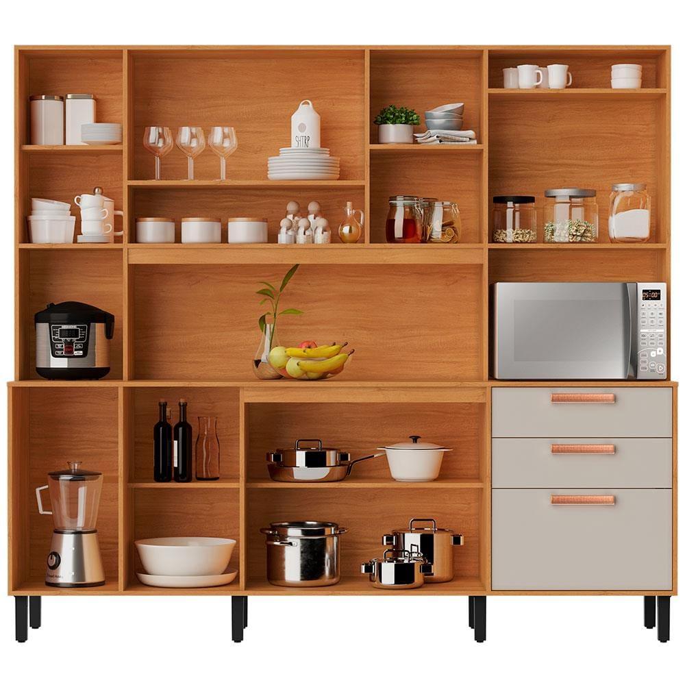 Cozinha Compacta Itatiaia Nápoles com 8 Portas, 3 Gavetas e 9 Prateleiras - 220cm de largura - 3