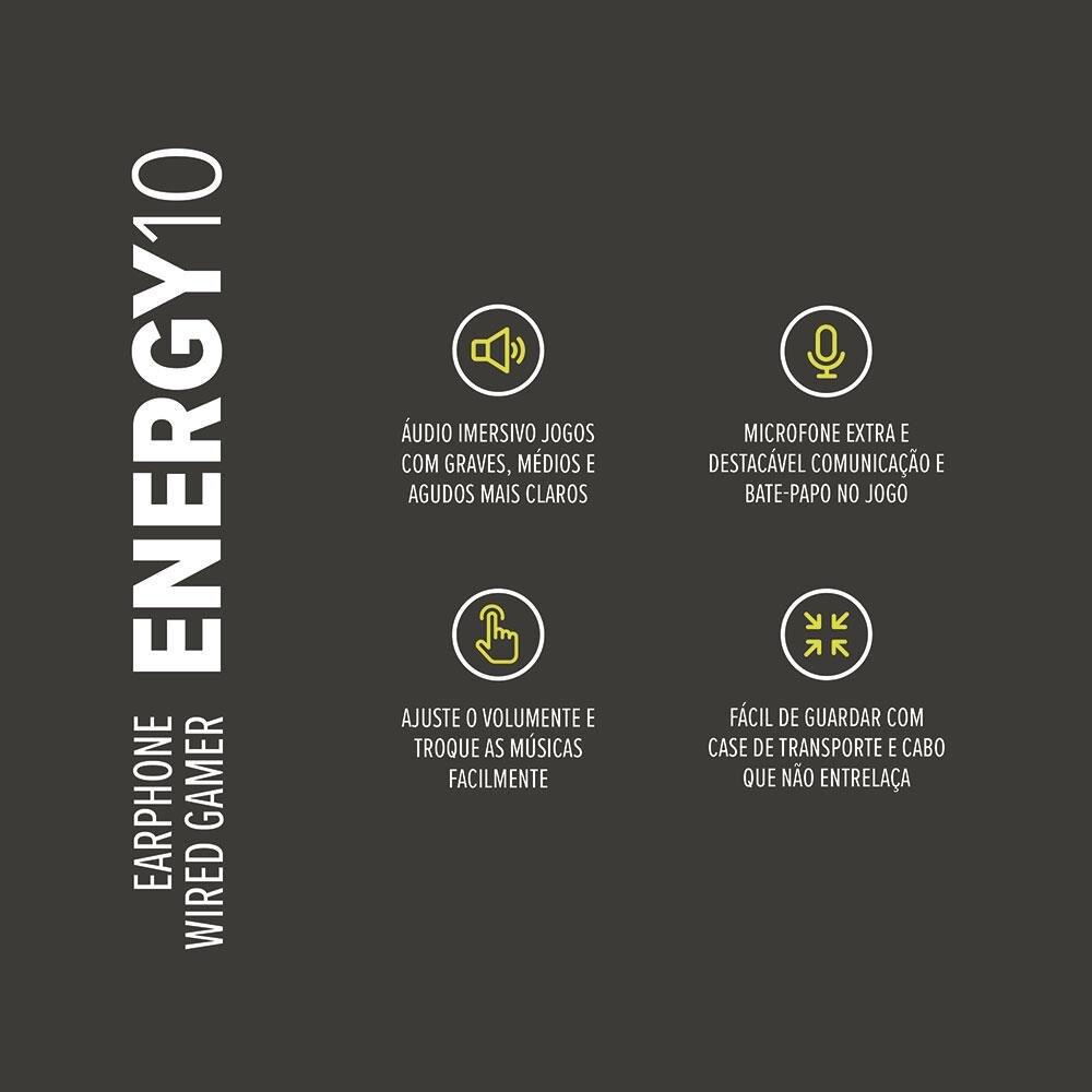 Fone de Ouvido Intra-Auricular Gamer WAAW By Alok Energy 10EWG com Microfone Integrado - 8