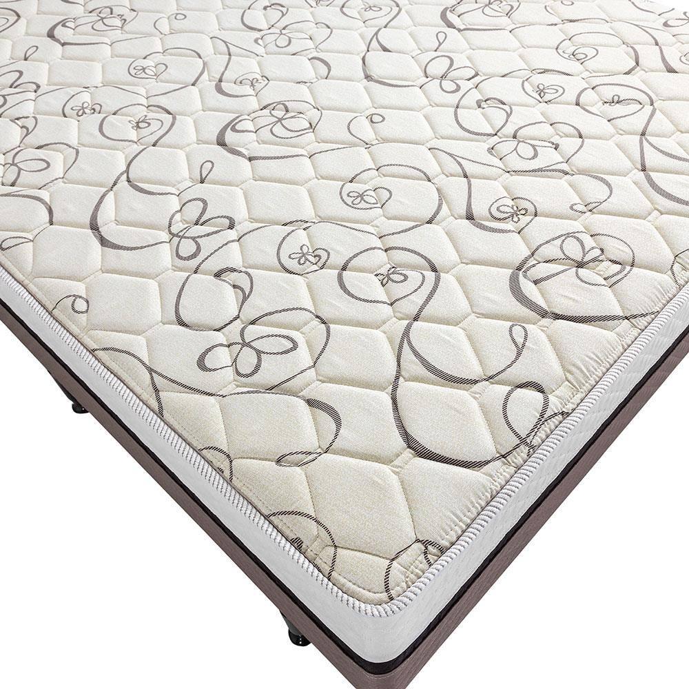 Cama Box Conjugada Casal Herval Roma Ortopédico Espuma D20 e Tecido Poliéster 53x138x188cm - Marrom/Bege/Branco - 7