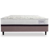 Cama Box Conjugada Casal Herval Roma Ortopédico Espuma D20 e Tecido Poliéster 53x138x188cm - Marrom/Bege/Branco - 2