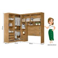 Guarda-roupa Modulado Casal Moval Florença com 6 Portas, 5 Gavetas, 7 Prateleiras e 242cm de Largura - 6