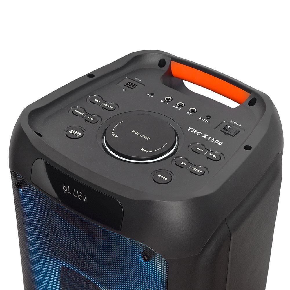 Caixa de Som Amplificada TRC X1500 com Bluetooth, Rádio FM, Função Karaokê e Iluminação de LED – 1500W - 5