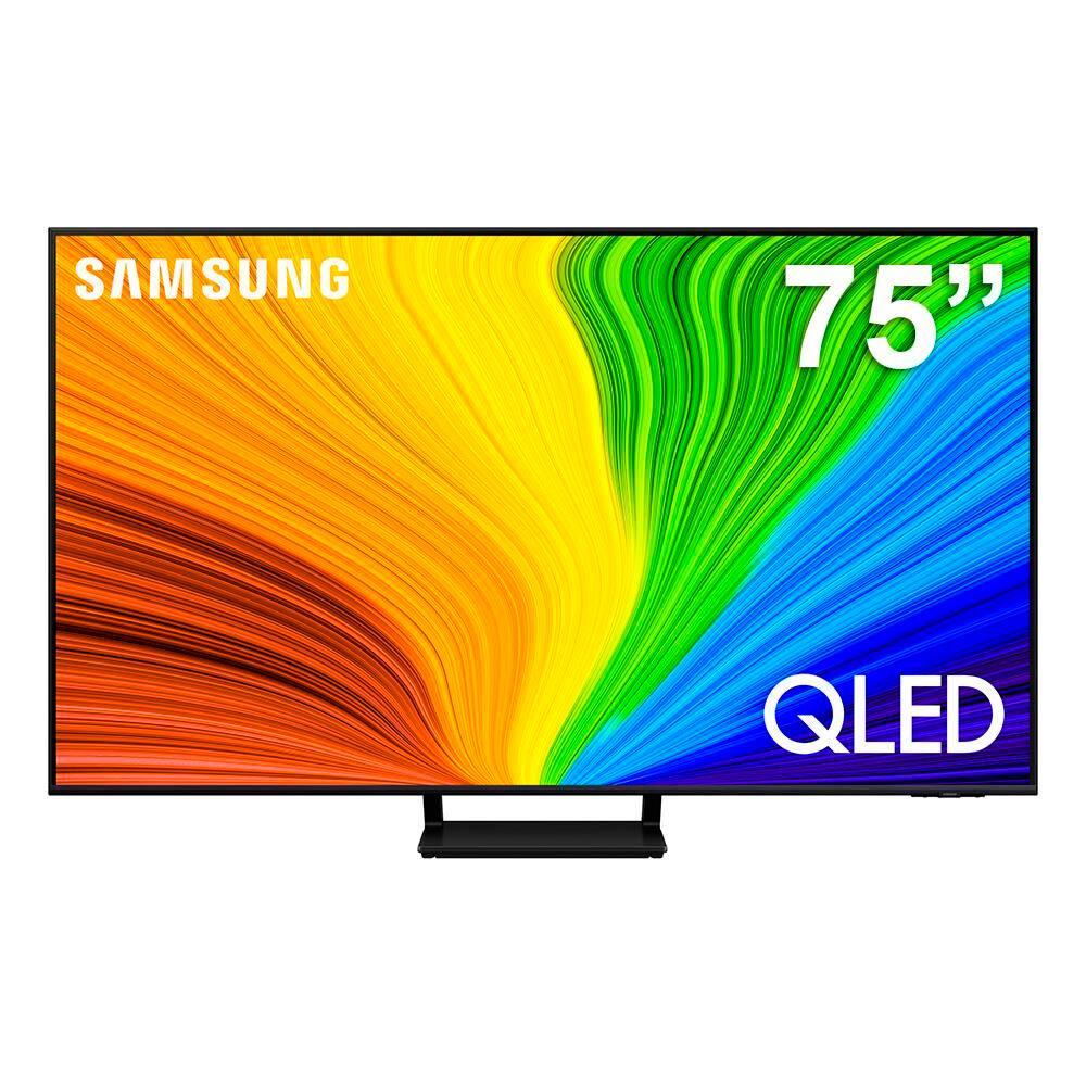 Smart TV 75" QLED 4K Samsung QN75Q70DAGXZD com Pontos Quânticos, Upscaling, Gaming Hub, Design AirSlim, Alexa built in e Painel até 120Hz - 1