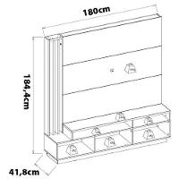 Estante Home Colibri Humaitá com 180 cm de Largura, Ideal para TV de Até 65” - 9