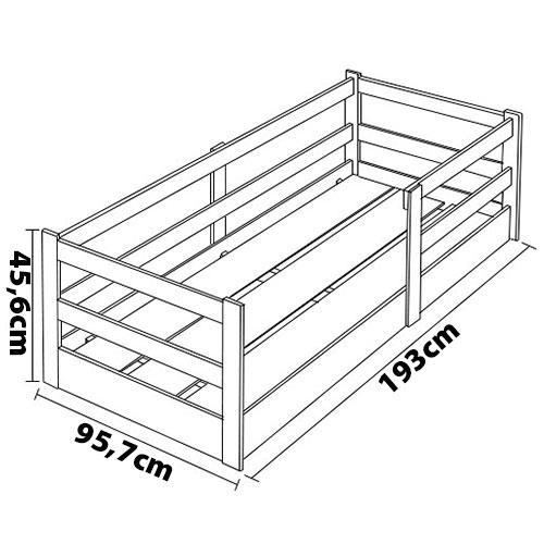 Cama Infantil Barreto Cercadinho Popy com Grade de Proteção - Branco - 2