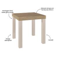 Mesa de Apoio Artely Up Quadrada - Carvalho e Off White