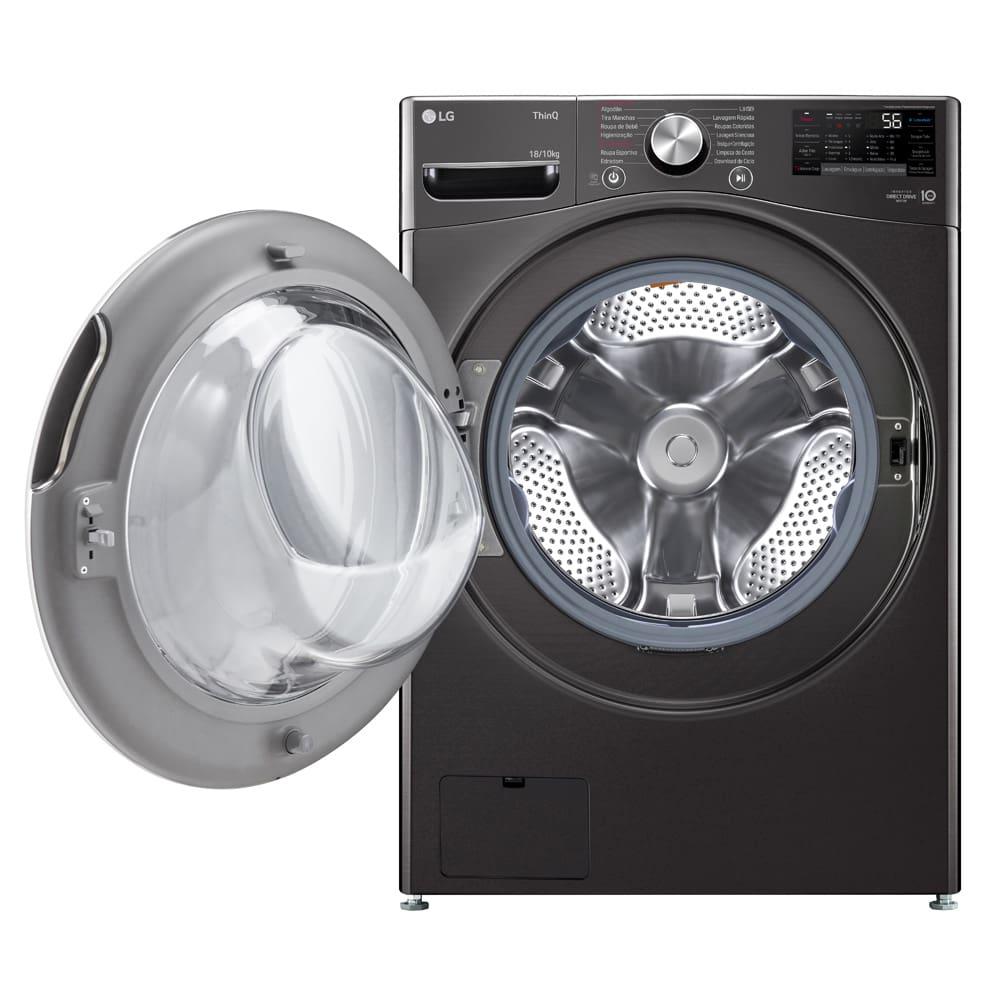 Lava e Seca LG 18Kg/10Kg com Inteligência Artificial AI DD™ e Wi-Fi WD18BV2S6B – Black Inox - 2