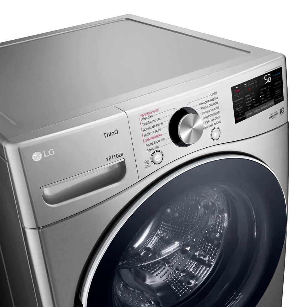 Lava e Seca LG 18Kg/10Kg com Inteligência Artificial AI DD™ e Wi-Fi WD18SV2S6B – Inox Look - 3