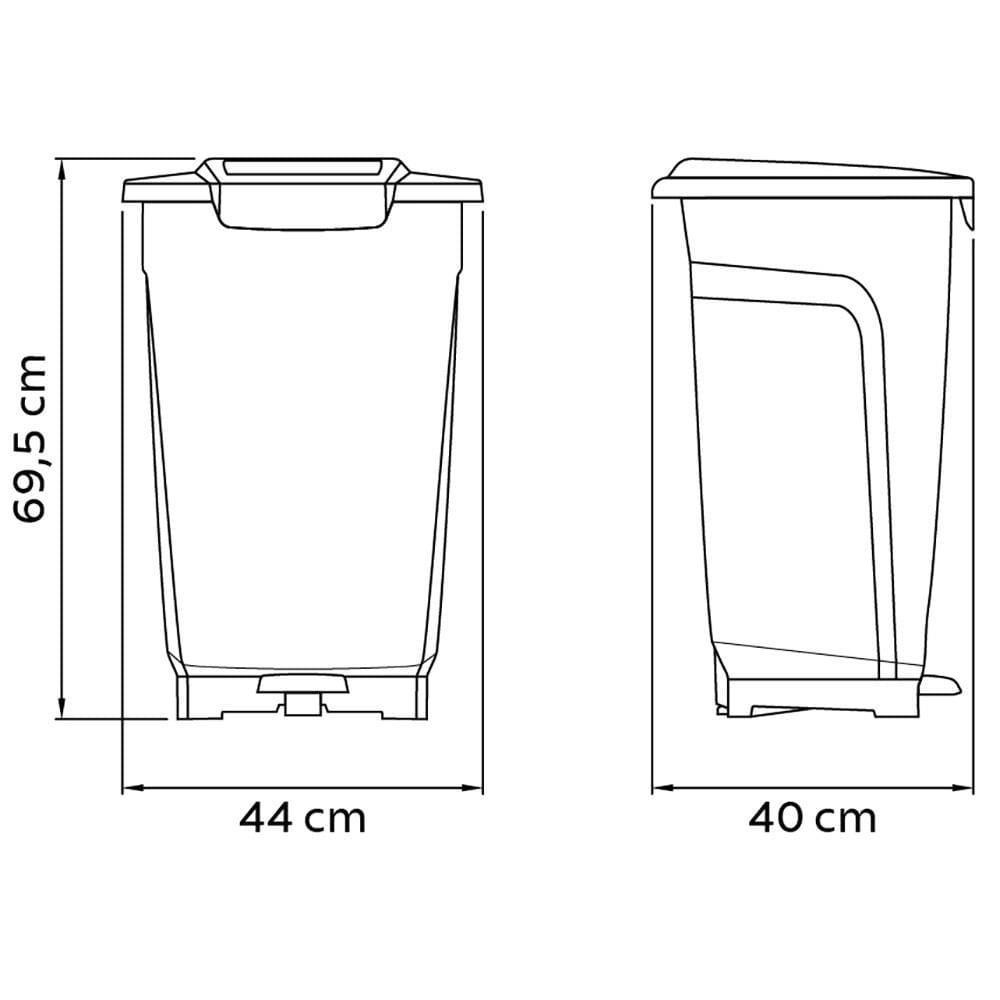 Lixeira para Coleta Seletiva com Pedal Tramontina T-Force em Polipropileno Azul - 50 L - 2