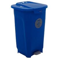 Lixeira para Coleta Seletiva com Pedal Tramontina T-Force em Polipropileno Azul - 50 L - 1
