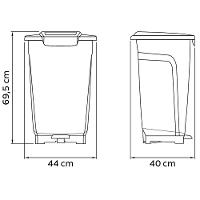 Lixeira para Coleta Seletiva com Pedal Tramontina T-Force em Polipropileno Azul - 50 L - 2