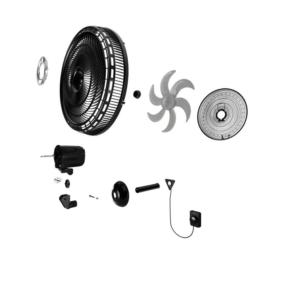 Ventilador de Parede Britânia BVT575 Maxx Force 47cm com 3 Velocidades, 6 Pás e 176W - Preto - 6