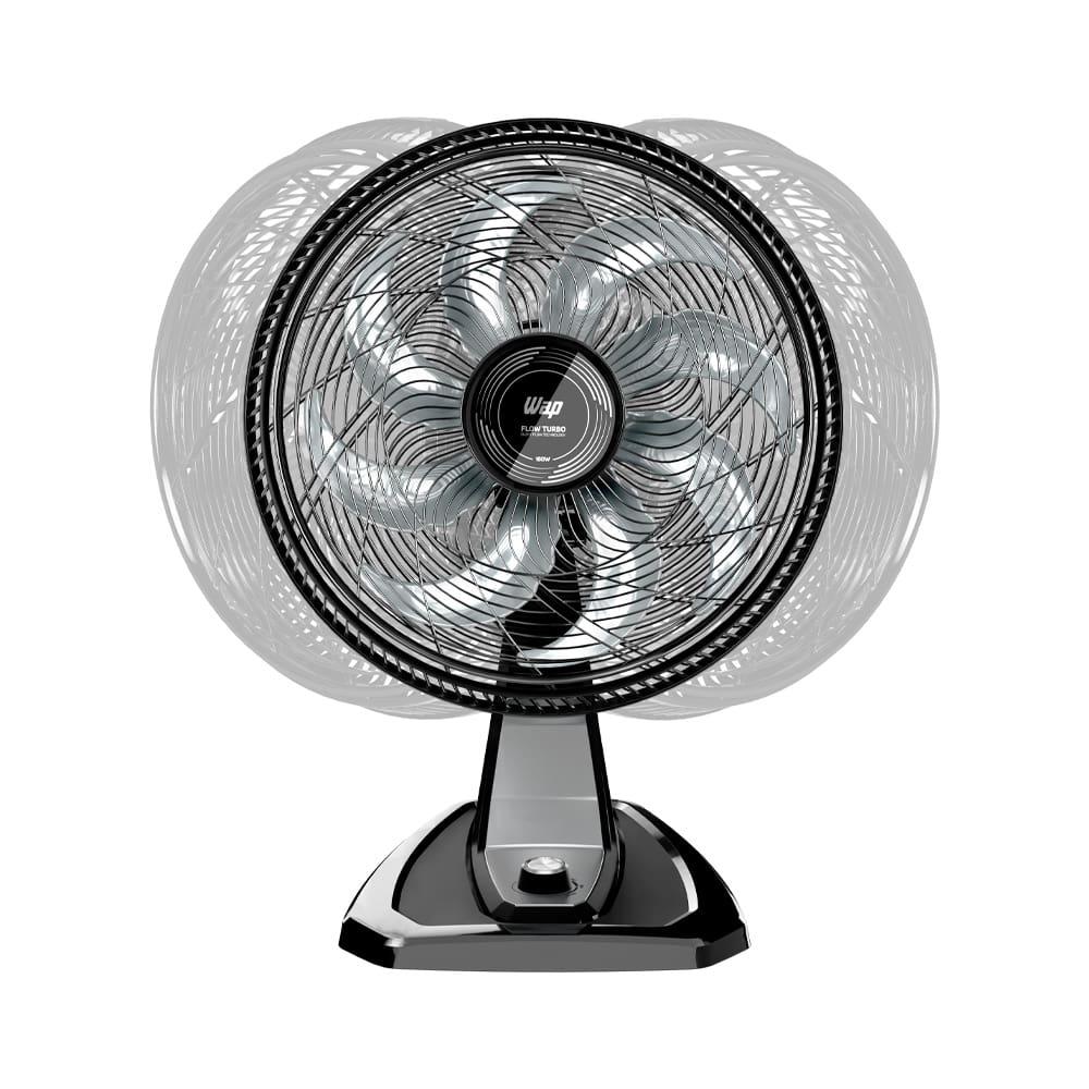 Ventilador de Mesa/Parede Wap Flow Turbo com 8 pás e 3 velocidades 180W - Preto e Cinza - 3