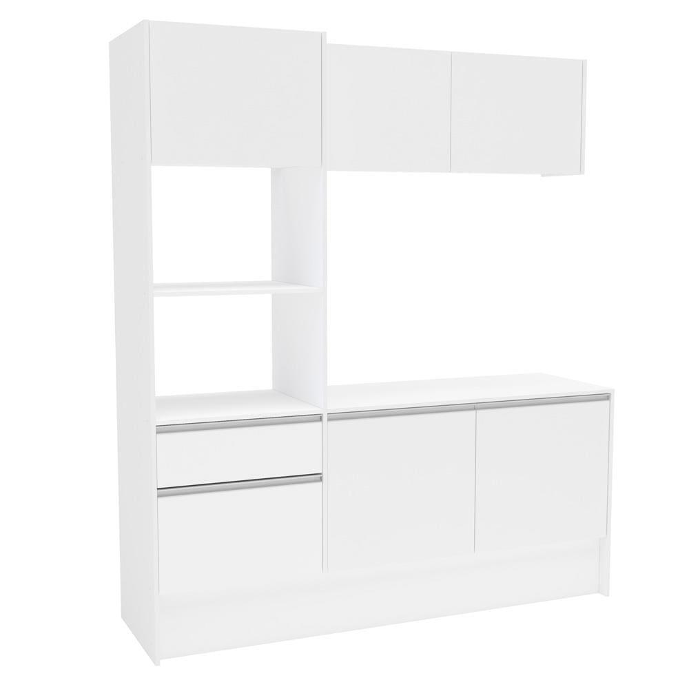 Cozinha Compacta Politorno Mov Evora MDP com 6 portas, 1 Gaveta e 1 Prateleira - 182cm de largura - 6