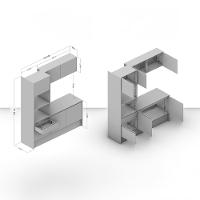 Cozinha Compacta Politorno Mov Evora MDP com 6 portas, 1 Gaveta e 1 Prateleira - 182cm de largura - 8
