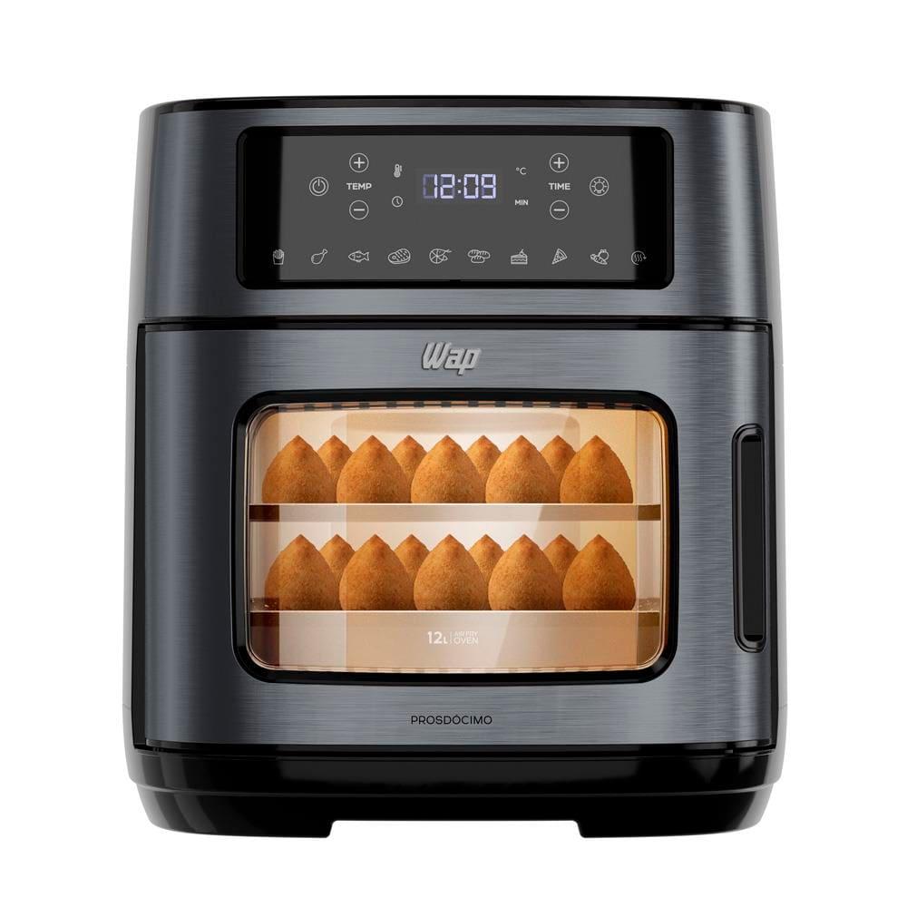 Fritadeira Elétrica Sem Óleo Air Fryer WAP Oven WAOD2 Antiaderente 12 litros 1800W Black Inox - 1