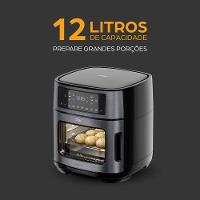Fritadeira Elétrica Sem Óleo Air Fryer WAP Oven WAOD2 Antiaderente 12 litros 1800W Black Inox - 8