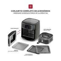 Fritadeira Elétrica Sem Óleo Air Fryer WAP Oven WAOD2 Antiaderente 12 litros 1800W Black Inox - 9