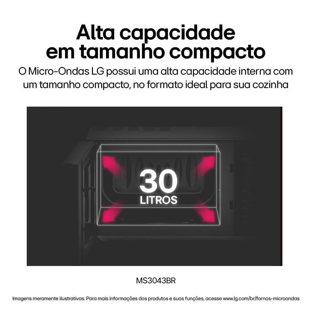 Forno Micro-ondas LG MS3043BR com Função Manter Aquecido e Limpa Fácil - Prata - 9