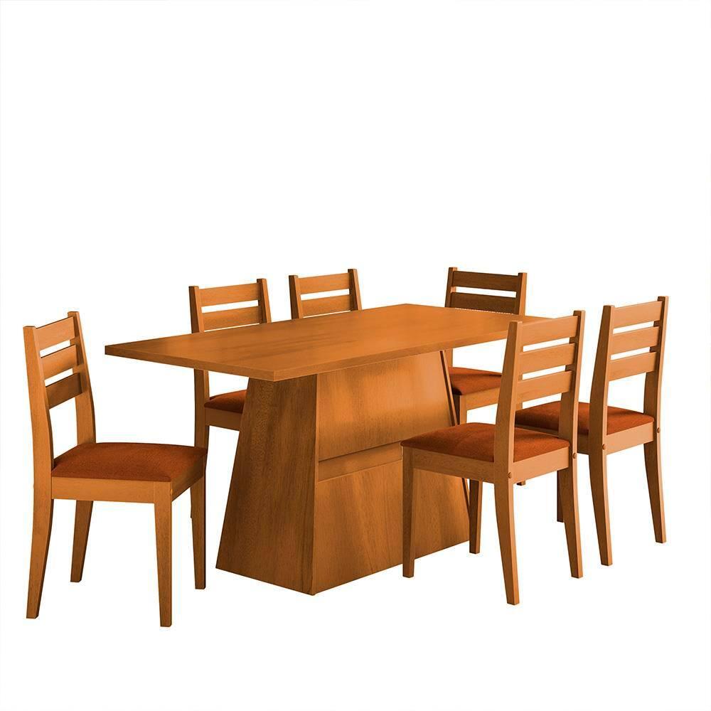 Mesa de Jantar Retangular Dobue Dakar com 6 cadeiras estofadas – 80cm de largura - 2