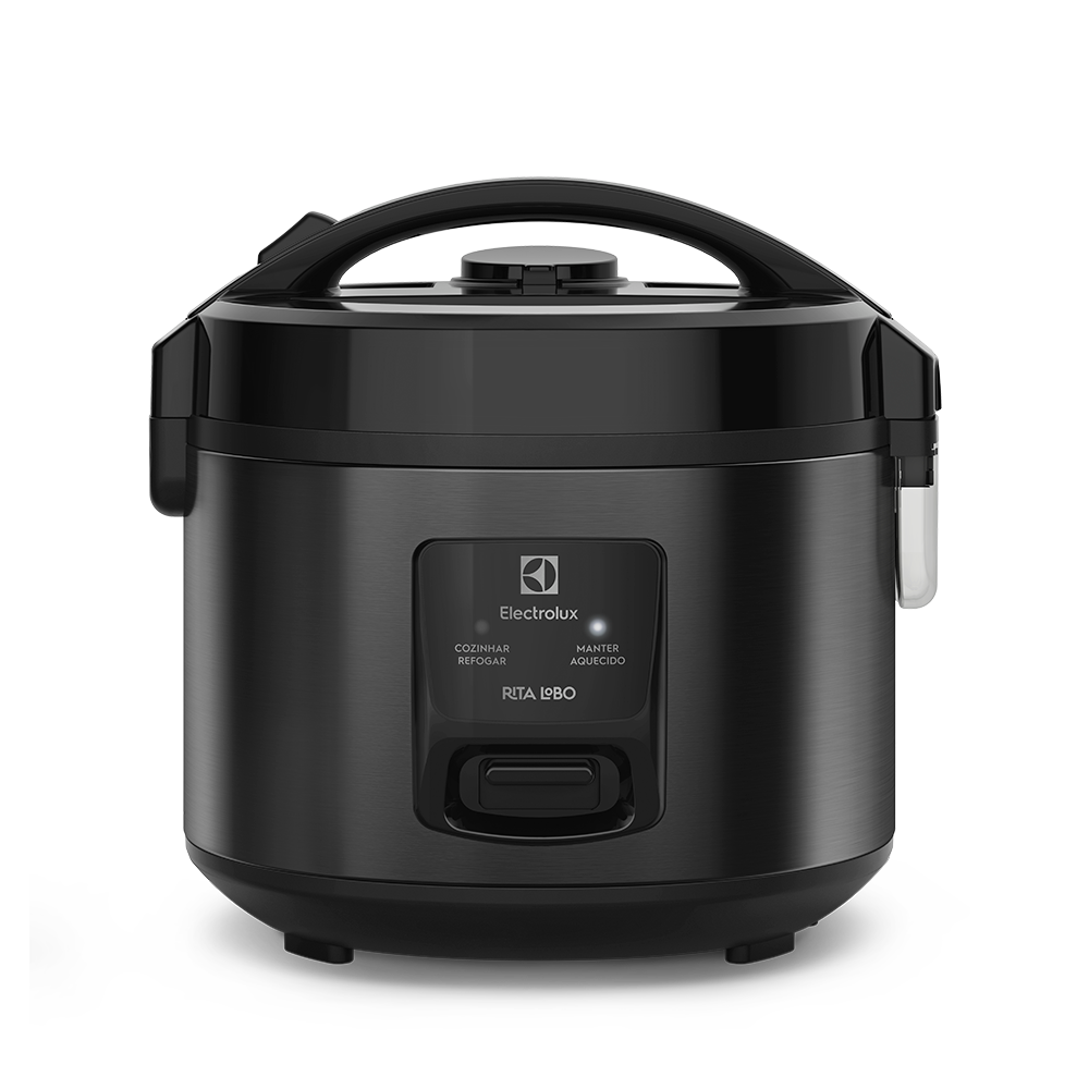 Panela de Arroz Elétrica Electrolux ERC10 Efficient 2 em 1 Visor Glass por Rita Lobo 7 Xícaras - Preto/Inox - 8
