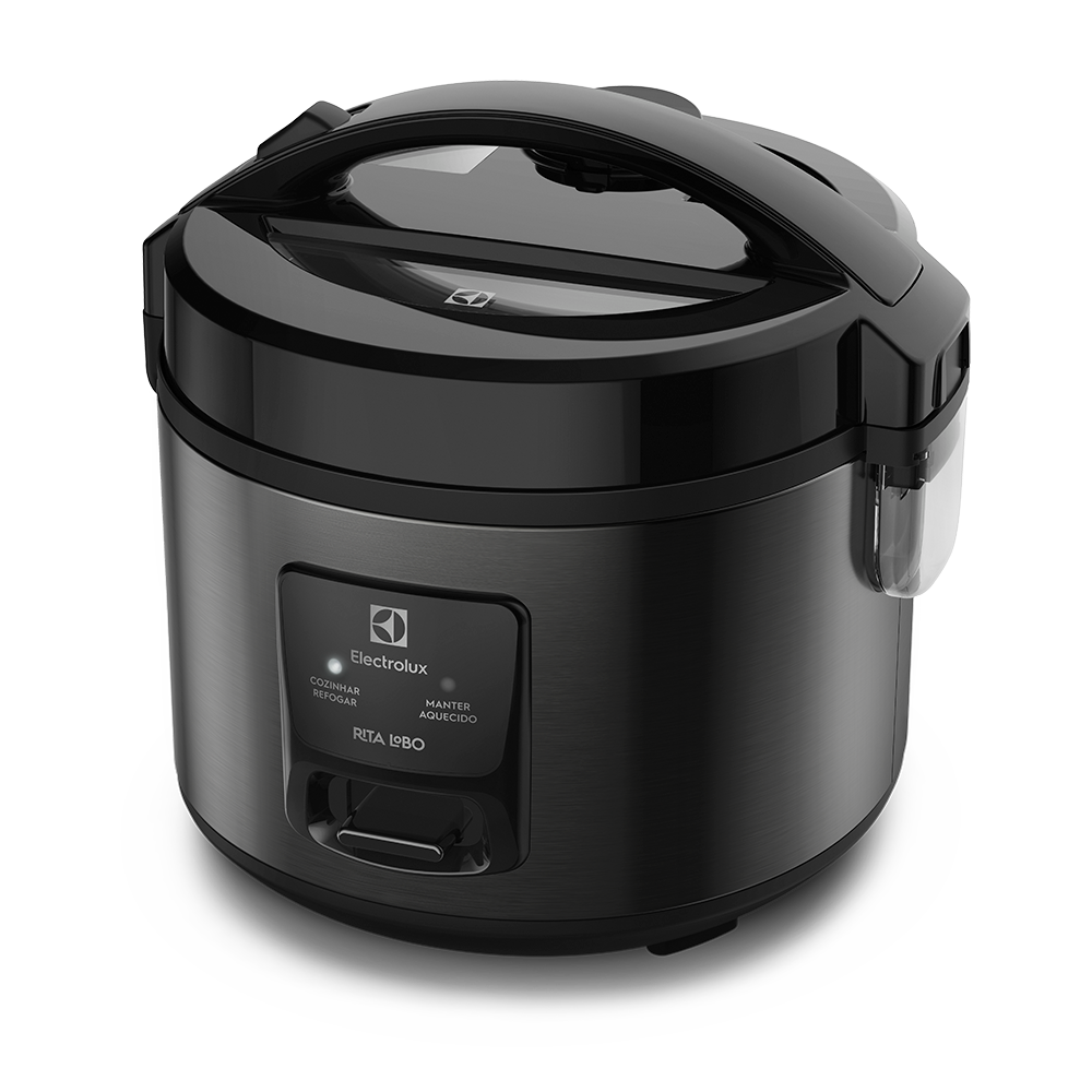 Panela de Arroz Elétrica Electrolux ERC10 Efficient 2 em 1 Visor Glass por Rita Lobo 7 Xícaras - Preto/Inox - 9