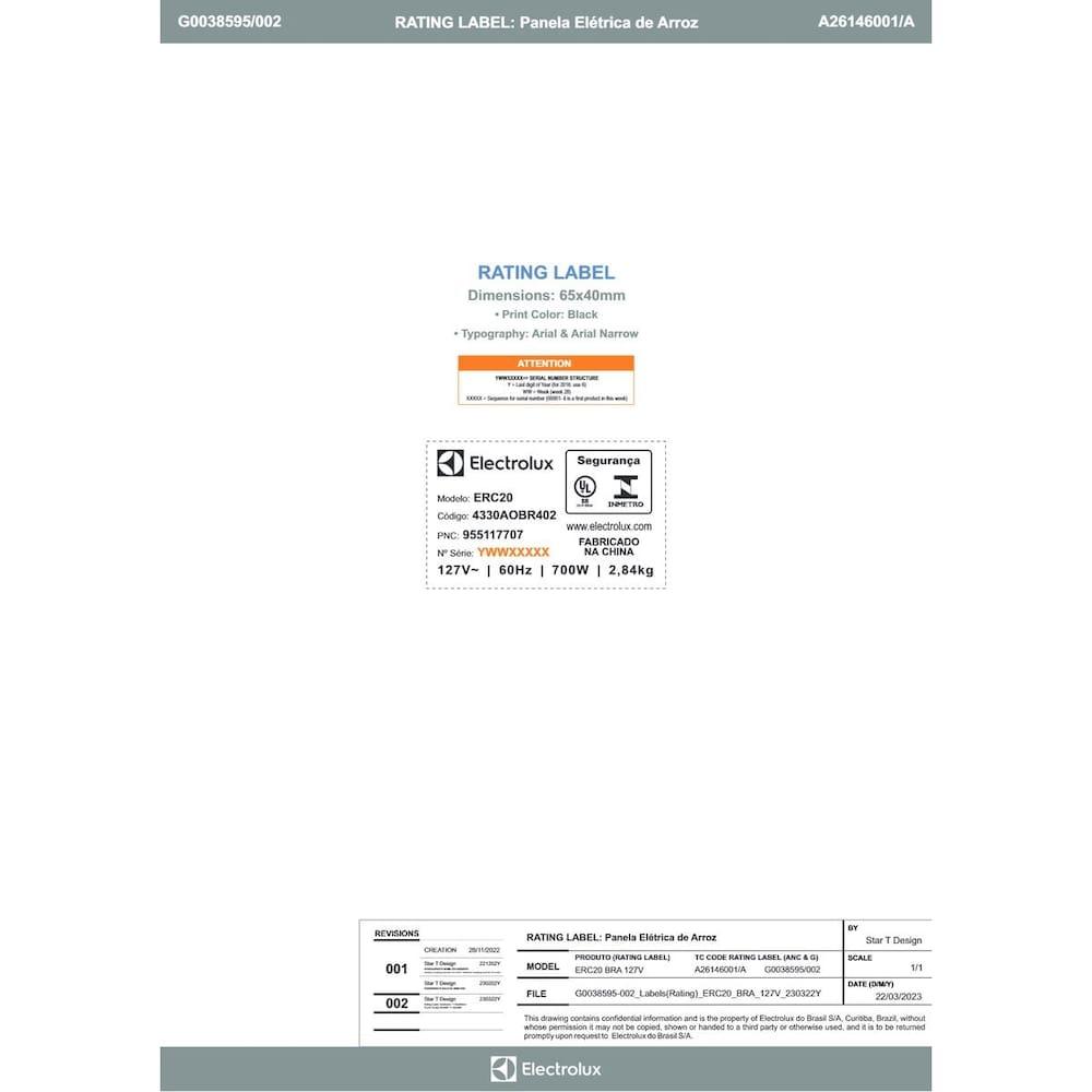 Panela Elétrica de Arroz Electrolux Efficient ERC20 por Rita Lobo com Trava de Segurança 3,5L – Inox e Preta - 7