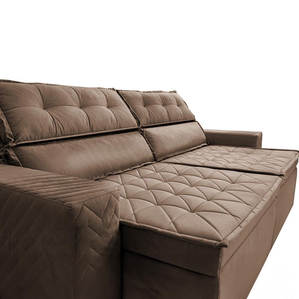 Sofá 4 Lugares Cama inBox Belém Retrátil e Reclinável Revestido em Suede Velusoft - 230cm de largura - 5
