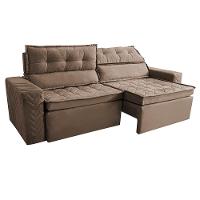Sofá 4 Lugares Cama inBox Belém Retrátil e Reclinável Revestido em Suede Velusoft - 230cm de largura