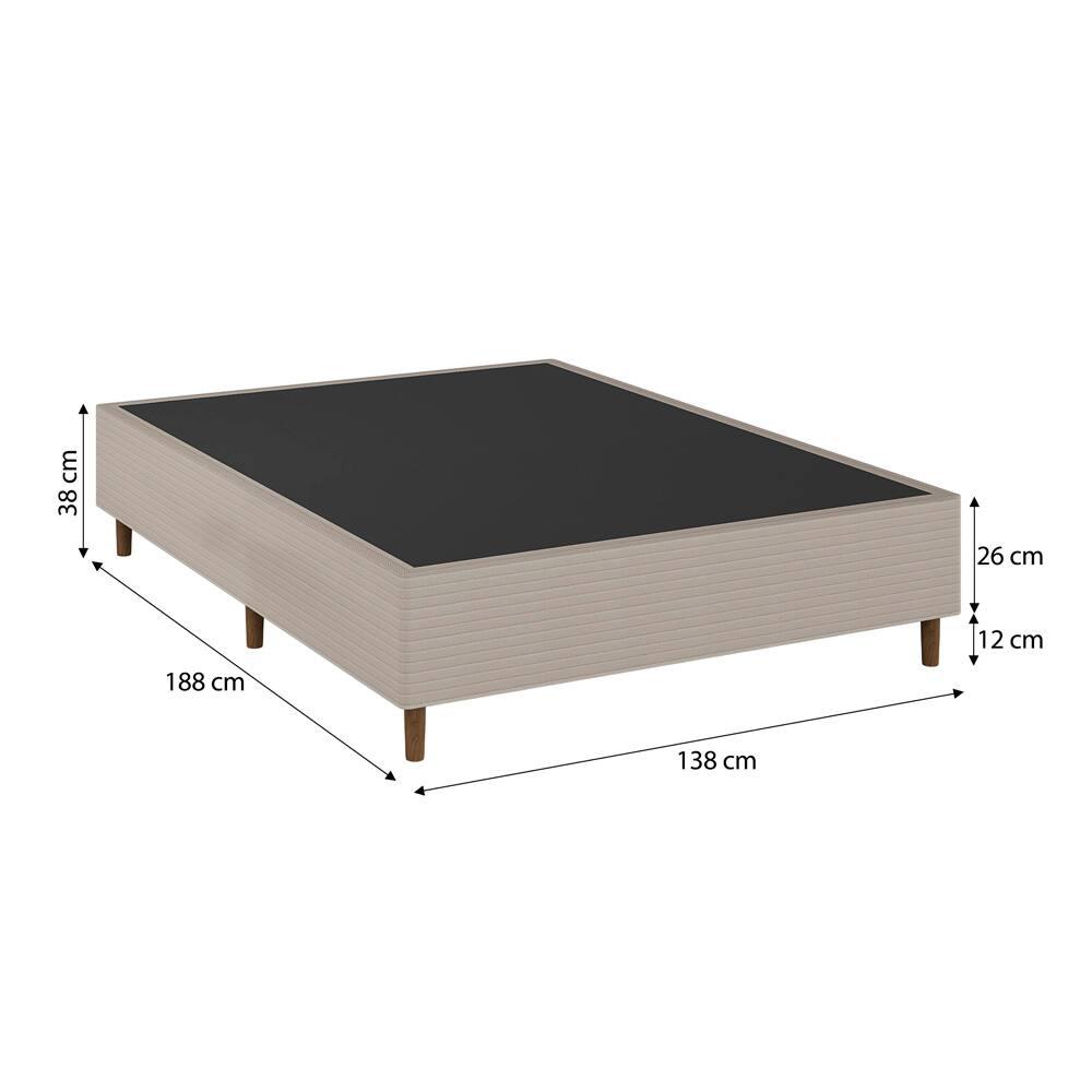 Base Box de Casal Umaflex Milão com Revestimento em Malha 26x138x188cm – Bege - 4