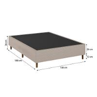 Base Box de Casal Umaflex Milão com Revestimento em Malha 26x138x188cm – Bege - 4