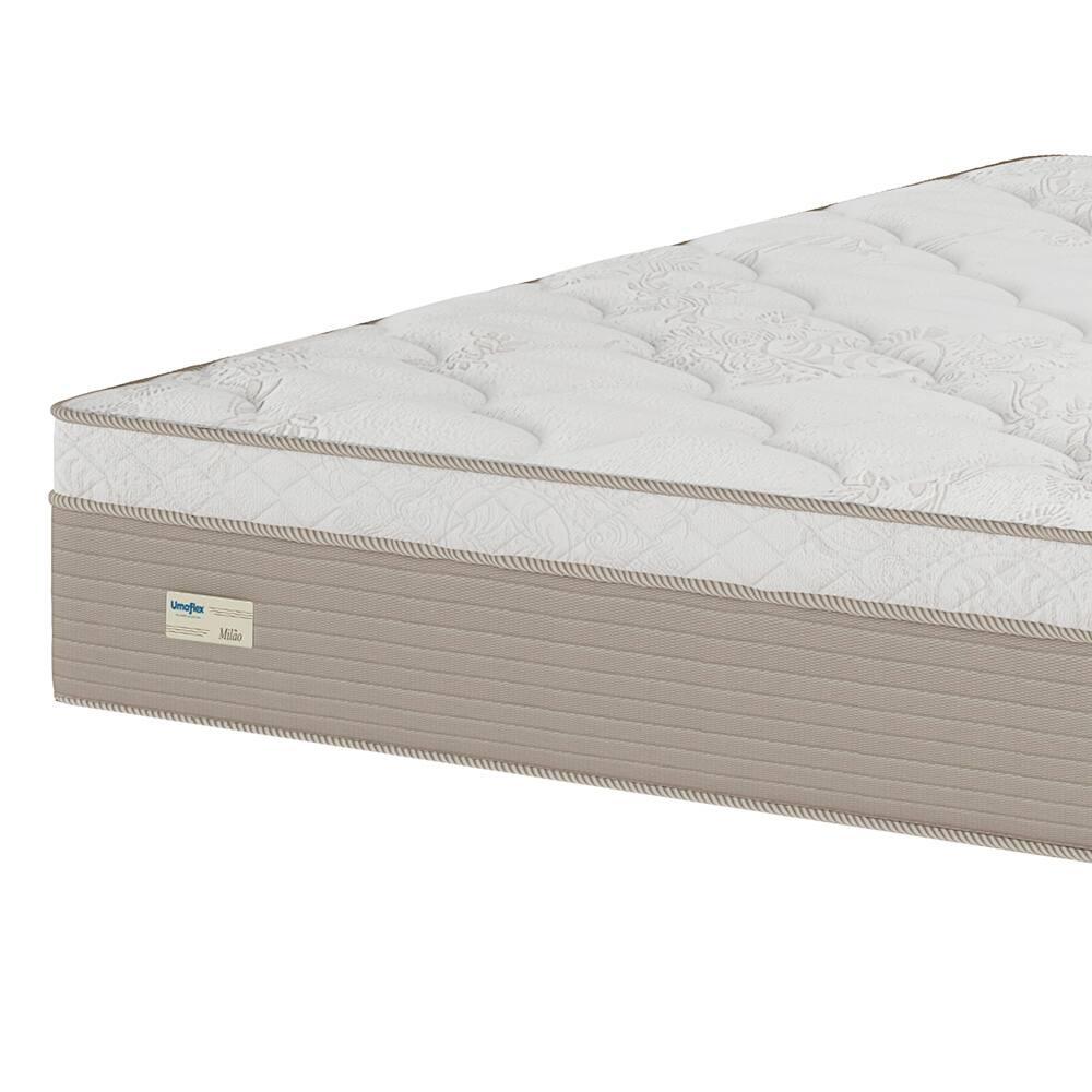 Colchão Queen Size Umaflex Milão com Euro Pillow e Molas Ensacadas 30x158x198 – Bege/Branco - 2