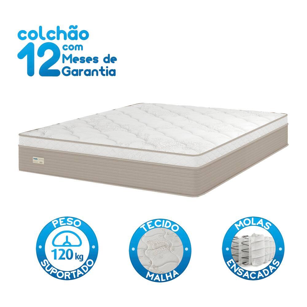 Colchão Queen Size Umaflex Milão com Euro Pillow e Molas Ensacadas 30x158x198 – Bege/Branco - 3