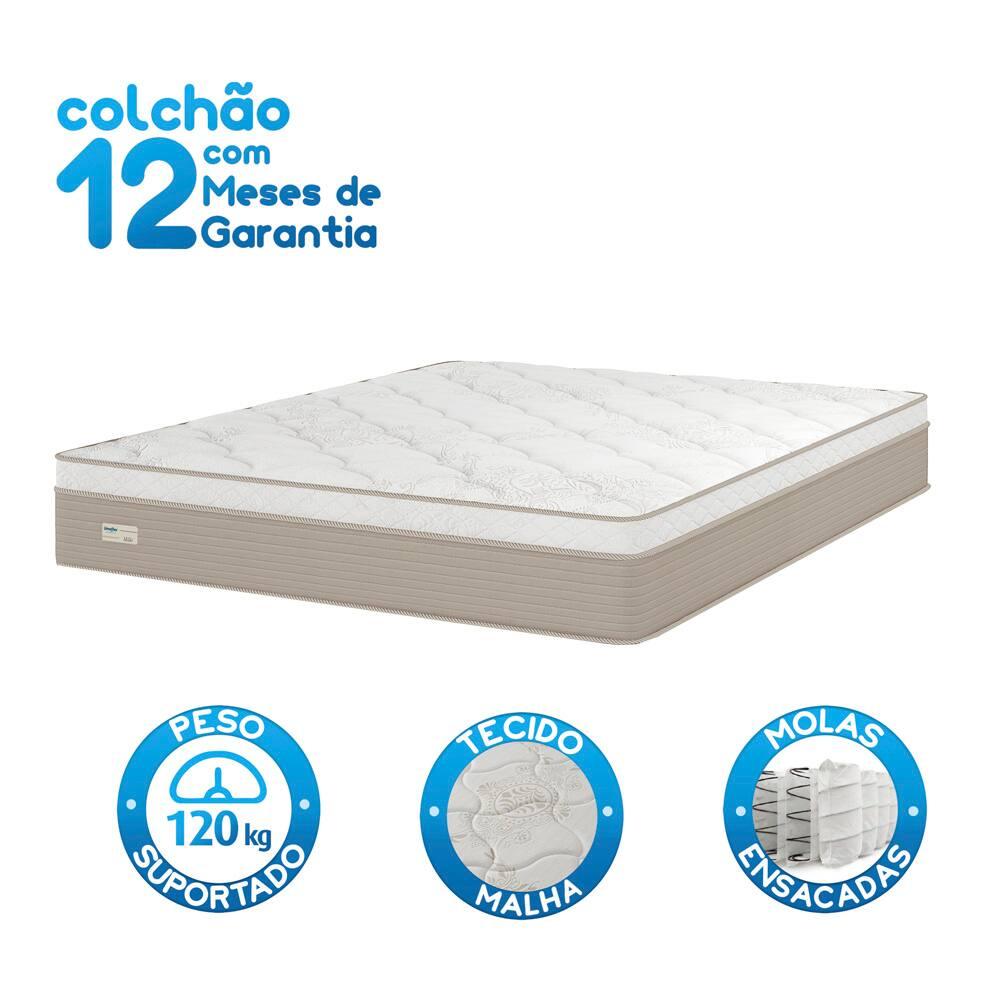 Colchão King Size Umaflex Milão com Euro Pillow e Molas Ensacadas 30x193x203 – Bege/Branco - 3