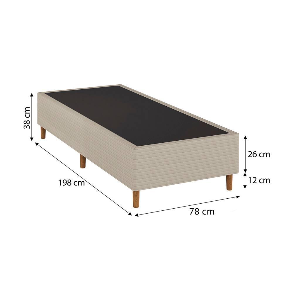 Base Box Queen Size Umaflex Milão Bipartida com Revestimento em Malha 26x78x198cm – Bege - 4