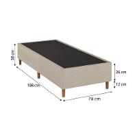 Base Box Queen Size Umaflex Milão Bipartida com Revestimento em Malha 26x78x198cm – Bege - 4