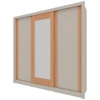Guarda-Roupa Casal Bartira Village com 3 Portas, 4 Gavetas, Espelho e 243,1 cm de Largura - 3