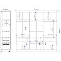 Guarda-Roupa Casal Bartira Village com 3 Portas, 4 Gavetas, Espelho e 243,1 cm de Largura - 9