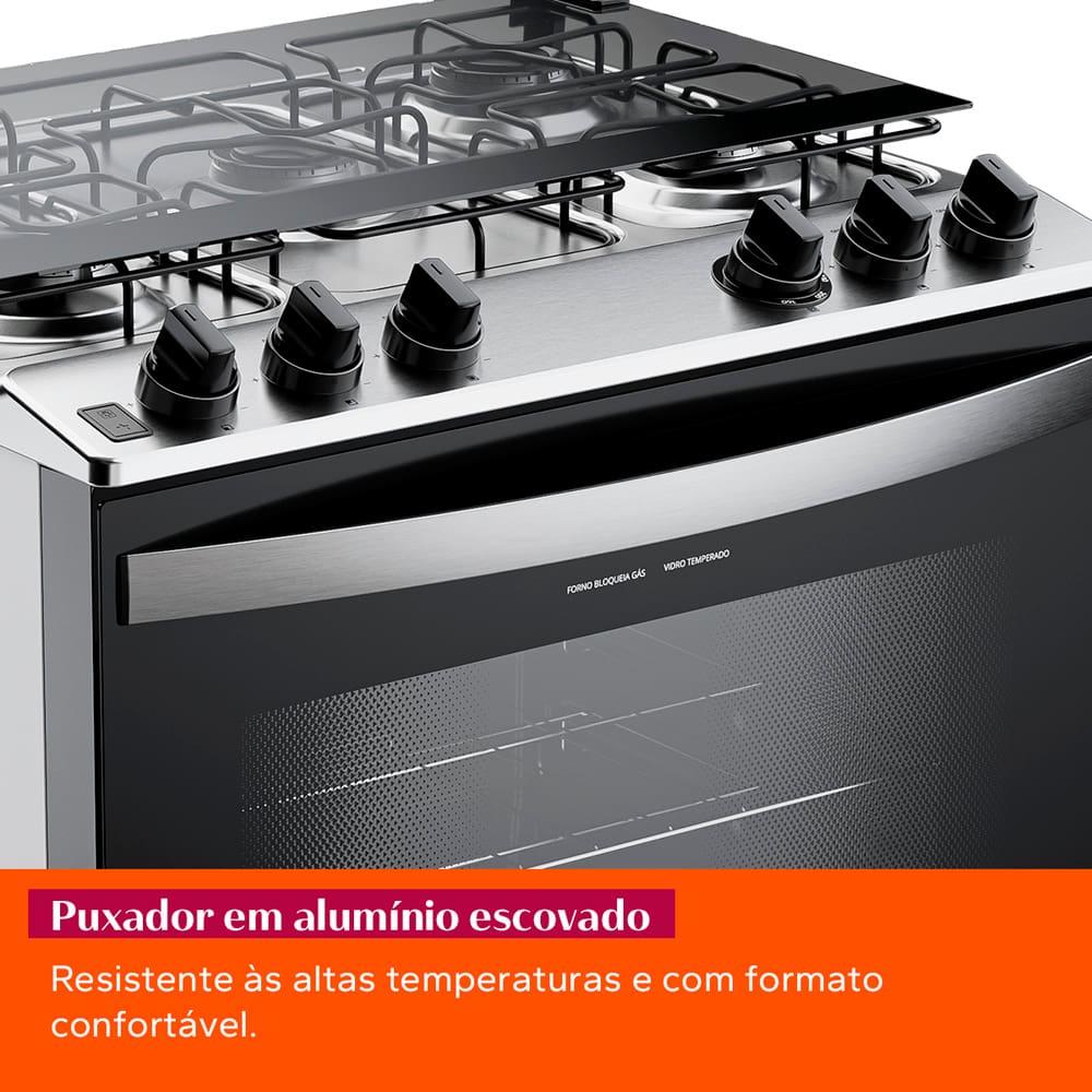 Fogão 5 Bocas Brastemp BFS5NDB Forno 96L Queimadores Rápidos Bivolt Branco - 3