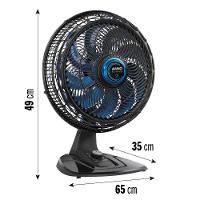 Ventilador de Mesa Arno XTREEM VE95 40cm com 9 pás e 3 velocidades e 160W - Preto / Azul - 9
