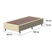 Base Box de Solteiro Probel Arezzo Revestido em Tecido Jacquard 30x188x88cm – Bege - 3