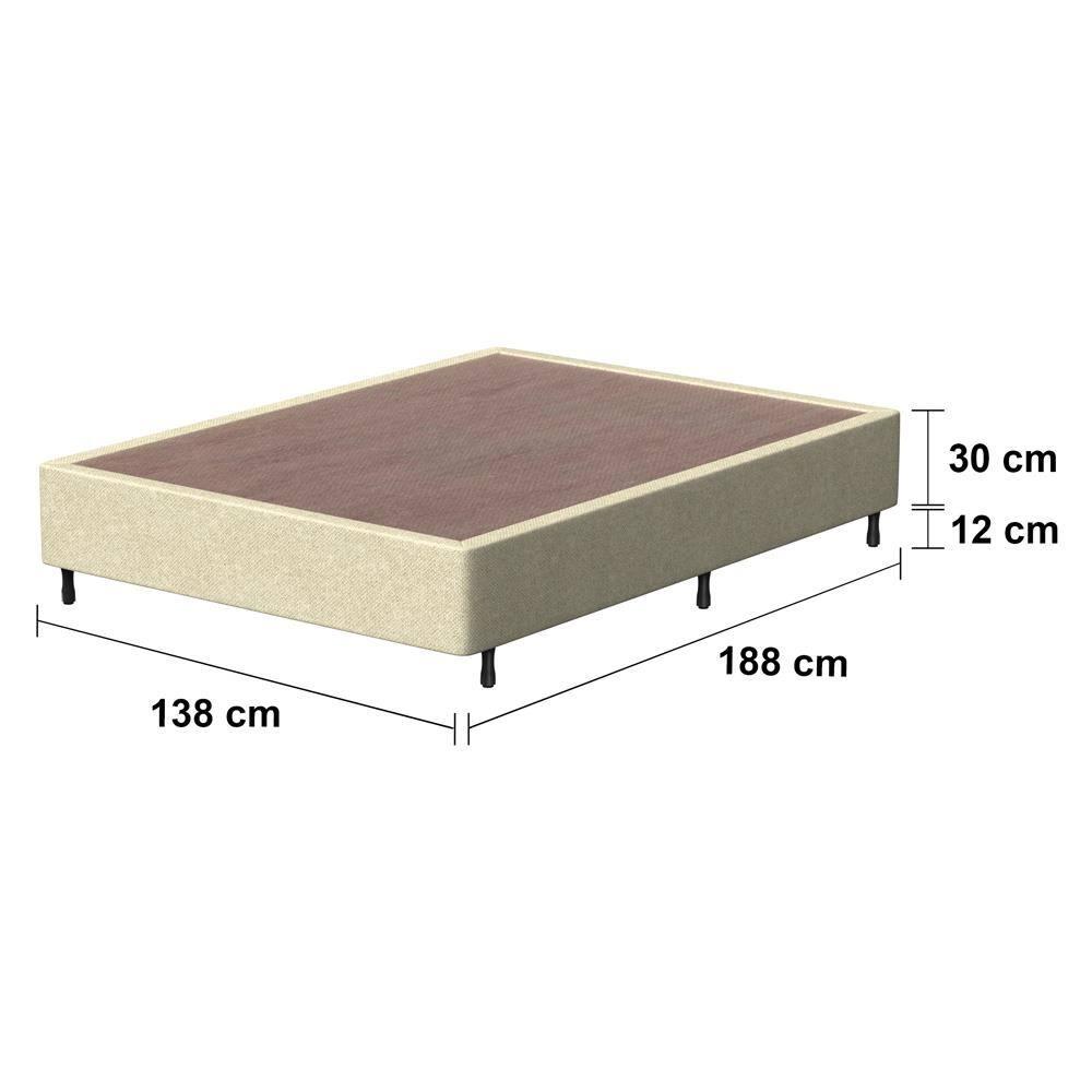 Base Box de Casal Probel Arezzo Revestido em Tecido Jacquard 30x188x138cm – Bege - 3