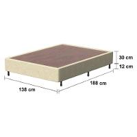 Base Box de Casal Probel Arezzo Revestido em Tecido Jacquard 30x188x138cm – Bege - 3