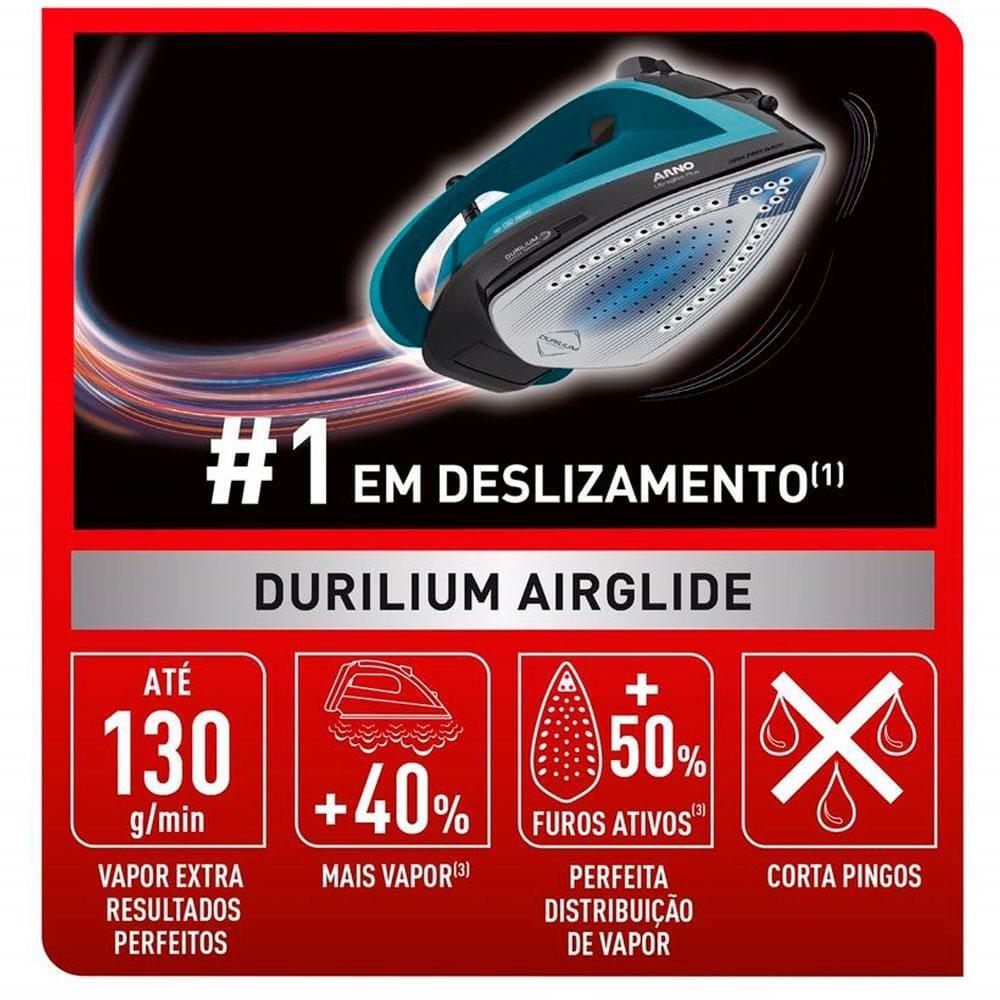 Ferro de Passar a Vapor Arno Ultragliss Plus com Spray e Base Durilium Airglide – Azul - 3