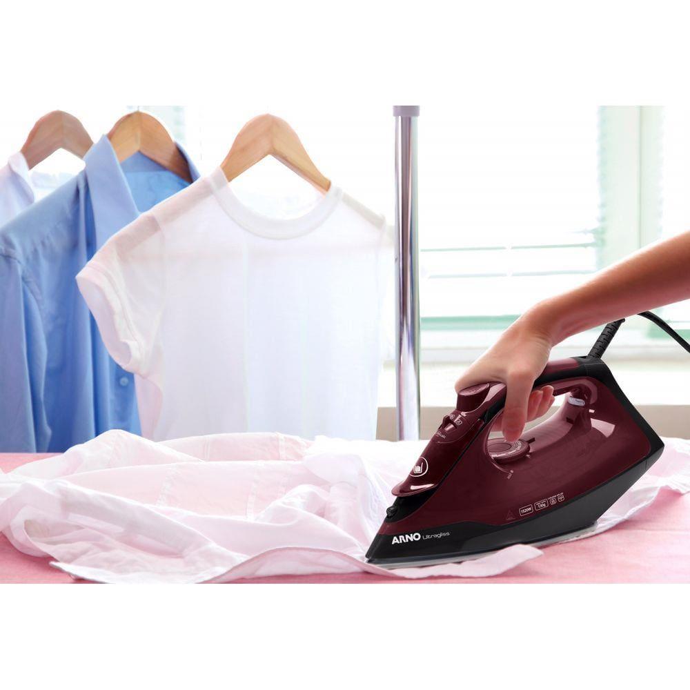 Ferro de Passar a Vapor Arno Ultragliss com Spray e Base Durilium Airglide - Vinho - 6