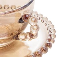 Conjunto com 4 Xícaras e Pires para Chá Wolff Pearl em Cristal Âmbar - 180 ml - 5