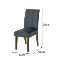 Mesa de Jantar Retangular Dobuê Dubai Light 180x90cm com 6 Cadeiras Estofadas Revestidas em Tecido Veloplus - 5