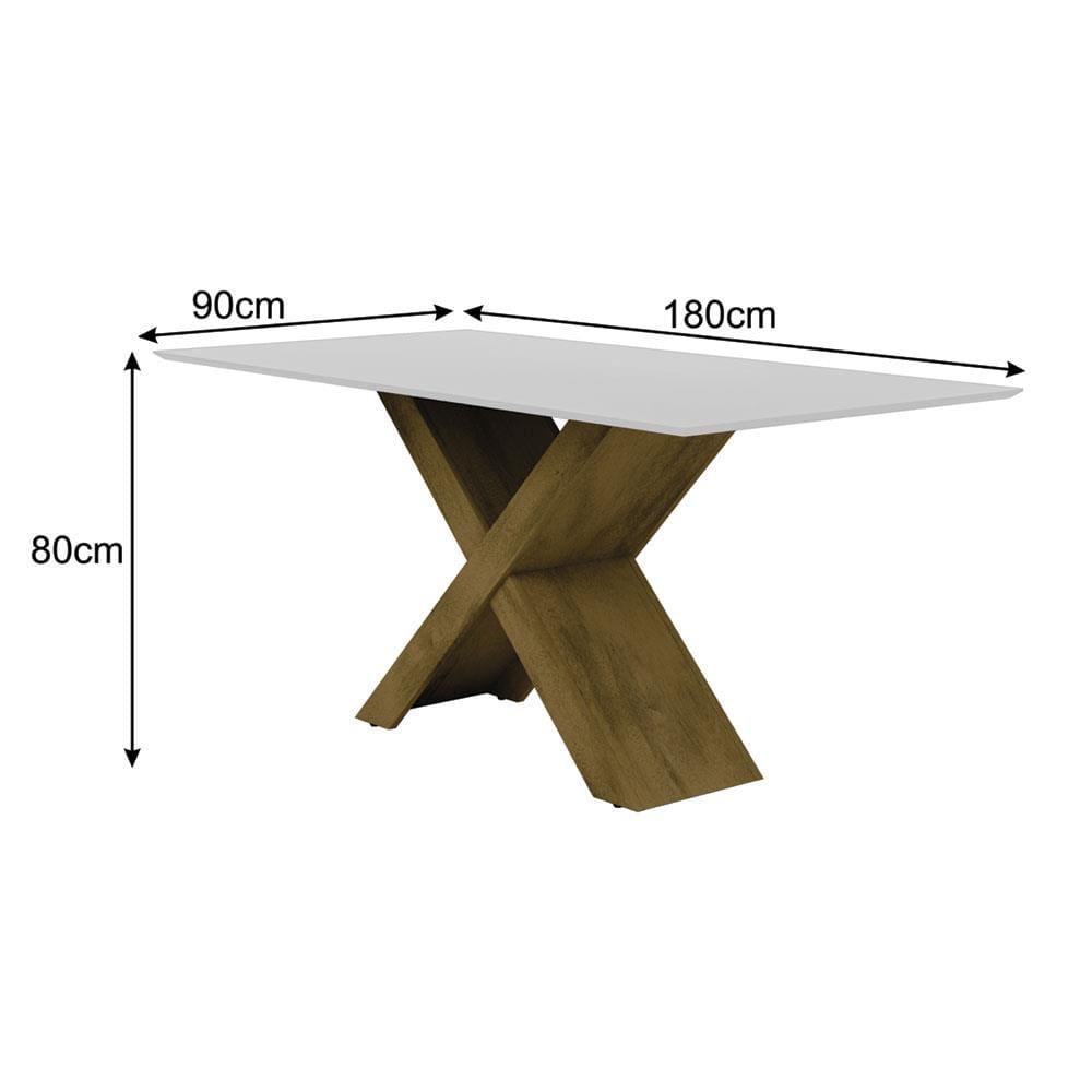 Mesa de Jantar Retangular Dobuê Creta Light 180x90cm com 6 Cadeiras Estofadas Revestidas em Tecido Veloplus - 2