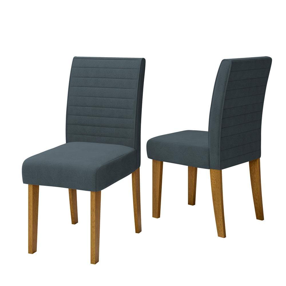 Mesa de Jantar Retangular Dobuê Creta Light 180x90cm com 6 Cadeiras Estofadas Revestidas em Tecido Veloplus - 3